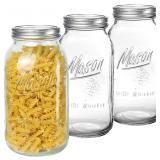 3 Pack Large Mason Jars 64 oz Wide Mouth Half Gall