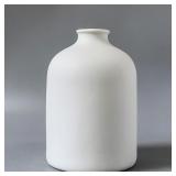 White Ceramic Vase - 7.1 Inch Tall - Minimalist Mo