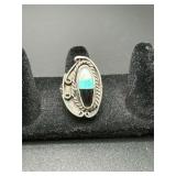 Navajo Turquoise, Onyx & MOP Ring