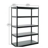 5 Shelf Deep Storage Rack, 48" W x 24" D x 72" H