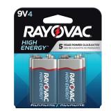 High Energy 9V Alkaline Batteries (4-Pack)