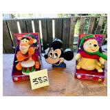 Vintage Mickey Radio & (2) Plush Disney