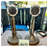 Vtg. Astatic D-104 Golden Eagle Desk Microphones