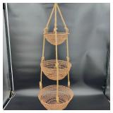Boho Style Metal & Rope Hanging Fruit Basket