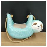 Hanging Ceramic Sloth Planter