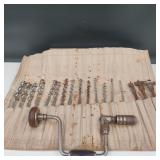 Vintage Hand Drill & Drill Bit Set