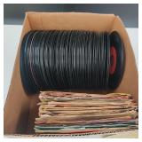 Box of 45 RPM Vinyl Records