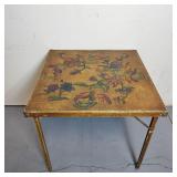 Antique Hand Painted Wood Card Table