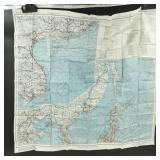 1945 WWII silk Military Map South China Sea &Japan