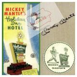 Mickey Mantle Holiday Inn baseball card facsimile