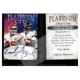 Mahomes Tom Brady Platinum Cuts facsimile autos