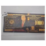 Donald Trump Bill $1000 Gold Foil 999999