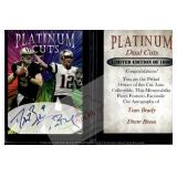 Tom Brady Drew Brees Platinum Cuts facsimile autos