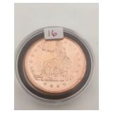 Copper Seated Dollar 1 oz .999 Copper Round