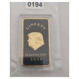 Donald Trump Gold Bar W/ Black 2024