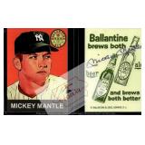 Mickey Mantle Ballantine Ale facsimile auto