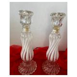 Vtg Pair decanters 9 1/2" tall