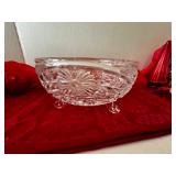 Crystal 3 Footed  Bowl