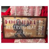 Football Metal Hanging 19x10"