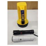 (2) LED Flashlights, Larger Yellow Light is a