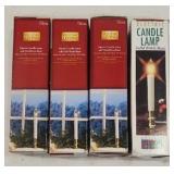 (4) NIB Electric Candle Lamps with Solid Brass