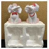 NIB Figiï¿½s Inc. Ceramic Elephant His/Hers Salt