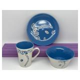 DECORATING TOUCH 3 PCS DINNER SET BLUE