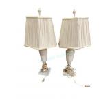 Pair Marble Base Table Lamps