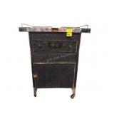 Antique Metal Dentists Cabinet