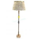 Brass Floor Lamp with Capiz Shade