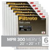 Filtrete 20x20x1 Air Filter MPR 300 MERV 5