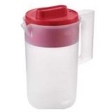 Rubbermaid Clear/Red Pitcher Plastic 2 qt, pack of