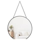 Dahey Hanging Circle Mirror - 11.75, Black