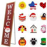 Welcome Sign with 12 Seasonal Icons (BLACK)