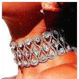 Rhinestone Necklace Choker Adjustable Crystal