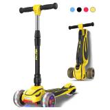 LOL-FUN Toddler Scooter Ages 3-12, 3 Wheel LED