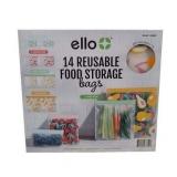 Ello Reusable Food Storage Bags, 14 Pack