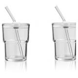 13OZ/400ML Ice Coffee Glass Tumbler 2 Pack