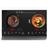 Double Induction Cooktop, 2 Burner, 1800W Electric