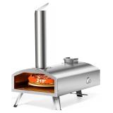 $170 12" Outdoor Wood-Fired Pizza Oven - Silver