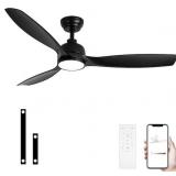 $140 SODSEA 52" Ceiling Fan, 3-Color Lights