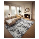 Ophanie 8x10 Tie-Dyed Grey&White Area Rug