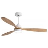 GESUM 52" Wood Ceiling Fan with Light, Remote