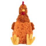 Chicken Crinkle Plush Dog Toy - Brown