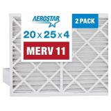 Aerostar 20x25x4 MERV 11 Air Filter, 2 Pack