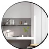 20" Wall Circle Mirror, Black Round Vanity Mirror