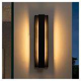 21in LED Modern Wall Sconce, Black Exterior