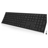 Arteck 2.4G Wireless Keyboard Stainless Steel