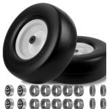 13x5.00-6 Flat Free Tire and Wheel, Pack of 2