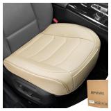 Car Seat Cover - PU Leather, Anti-Slip (Beige)